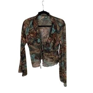 Wild Fable Cropped Top Womens S Boho Semi Sheer Forest Fairy Grunge Romantic